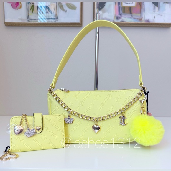 Juicy Couture Handbags - JUICY COUTURE Not Your Babe Shoulder Bag & Wallet Set - Yellow